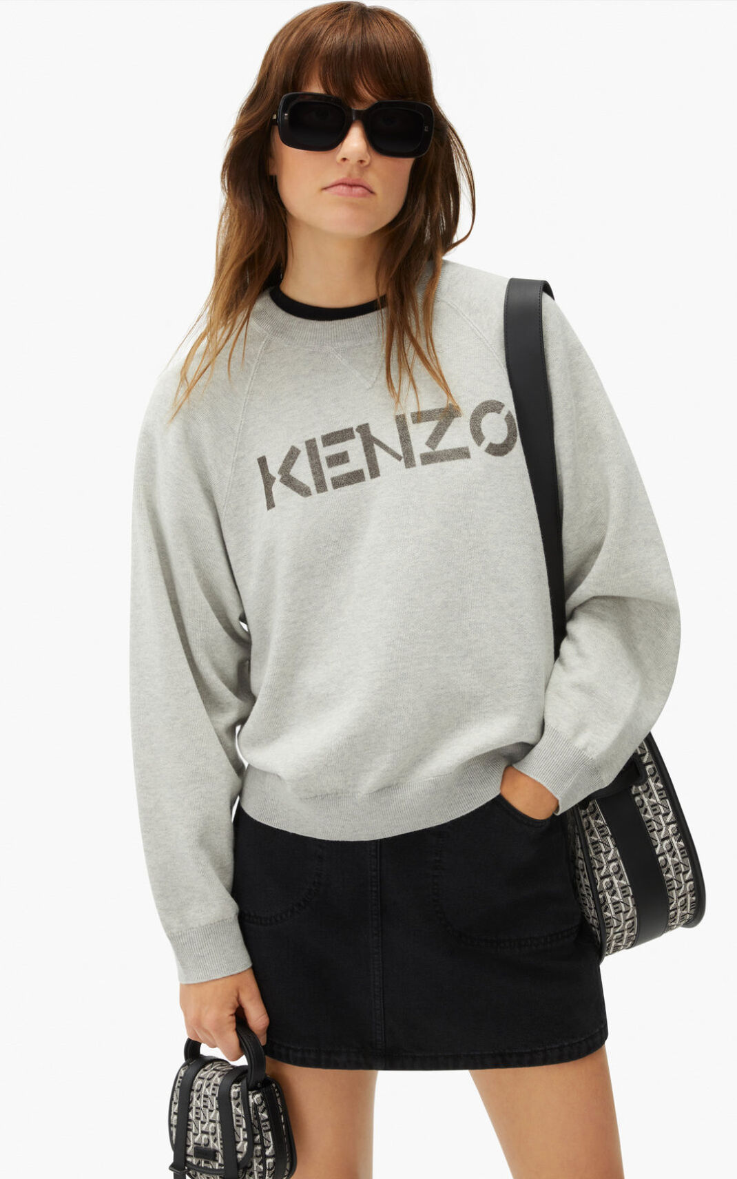 Kenzo Logo merino wool Puloveri Ženske - Sive - Hrvatska USZQJD687